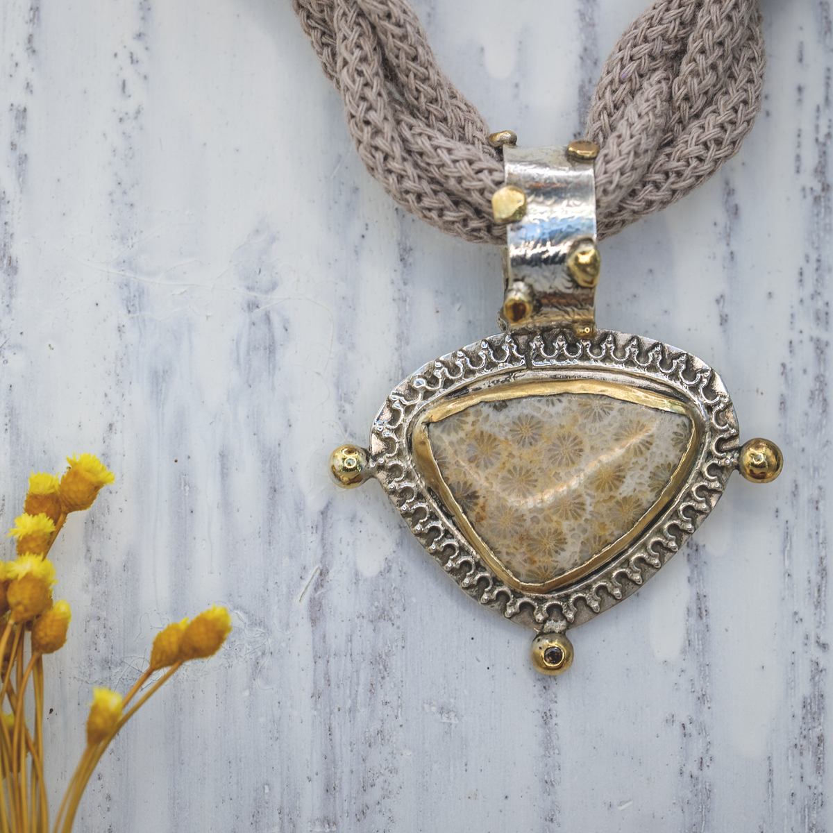 Fossil Coral Talisman Necklace I