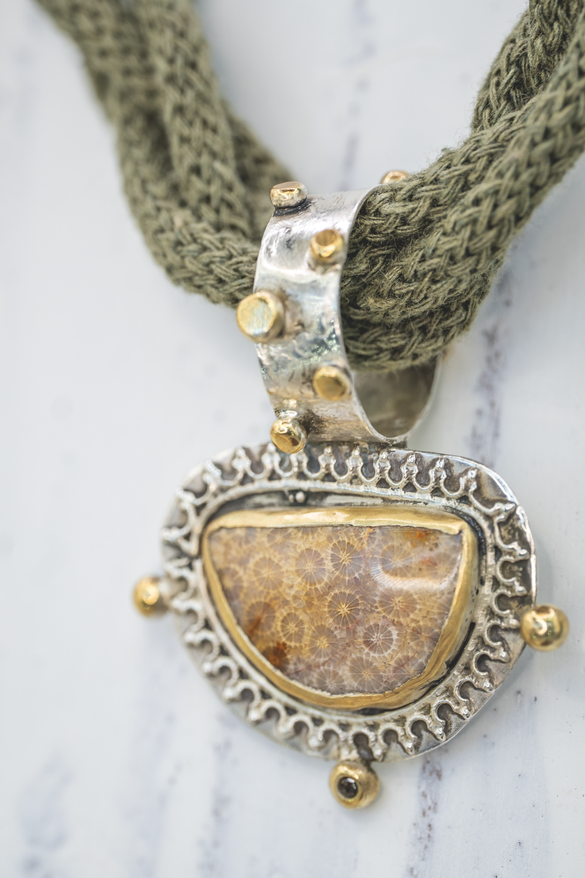 Fossil Coral Talisman Necklace II