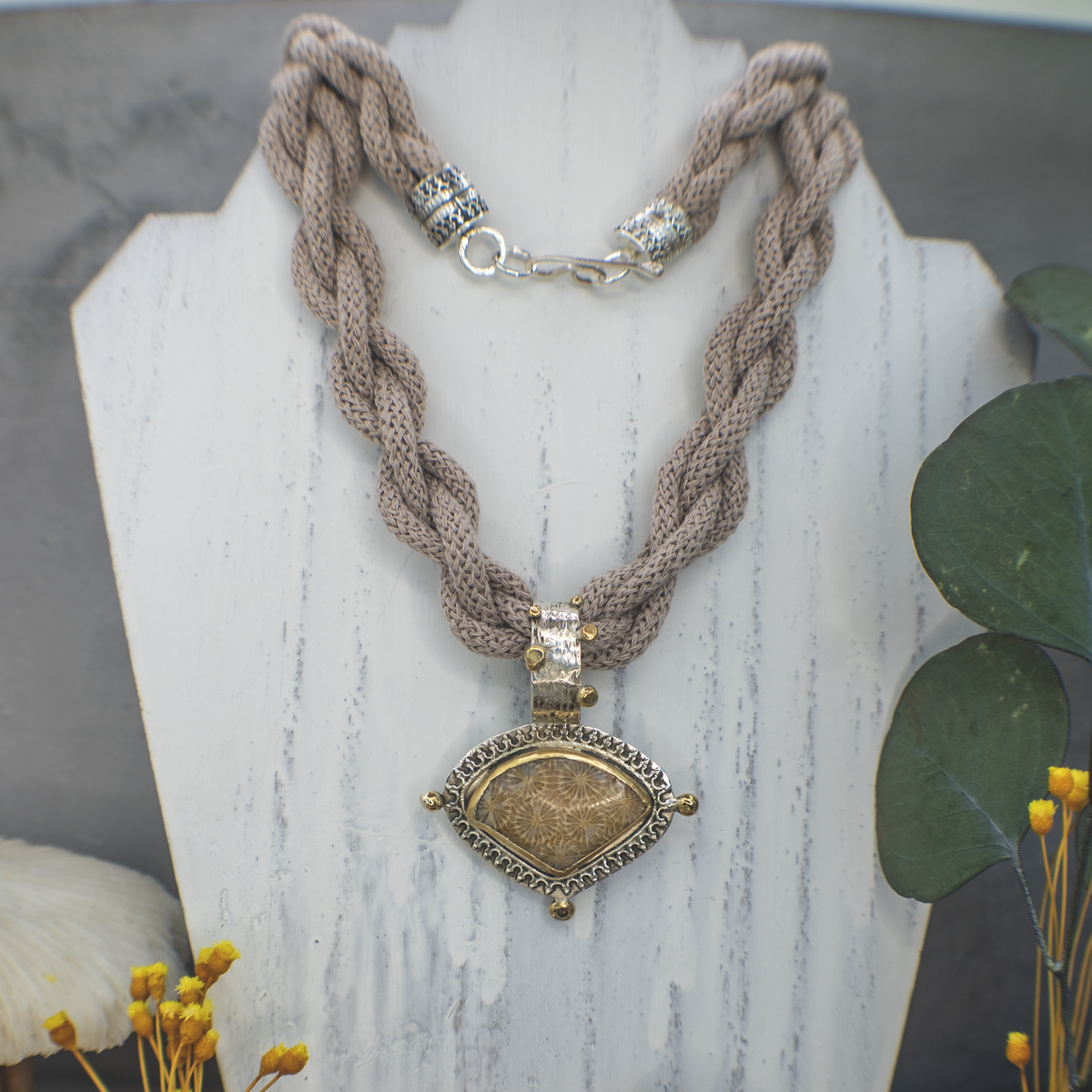 Fossil Coral Talisman Necklace III
