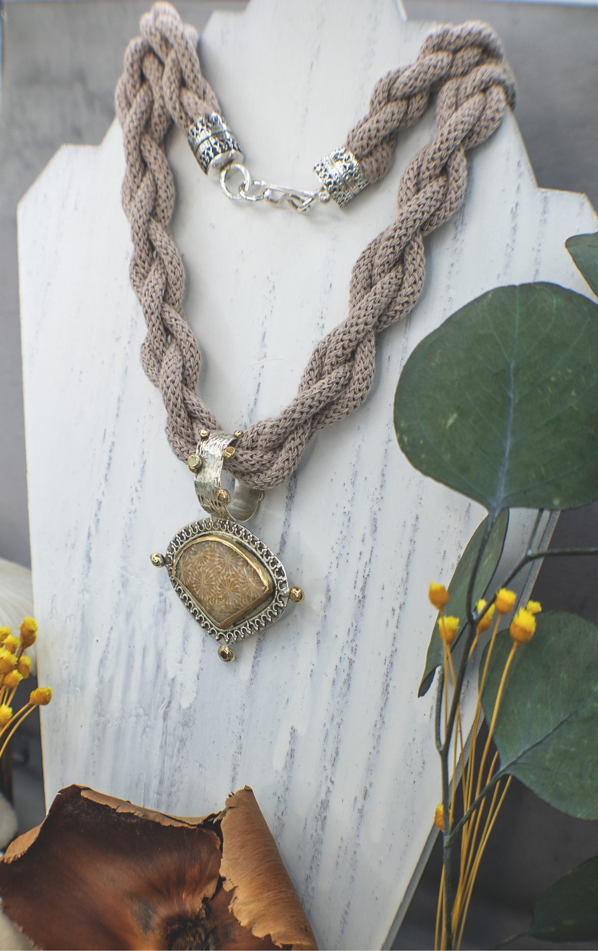 Fossil Coral Talisman Necklace III