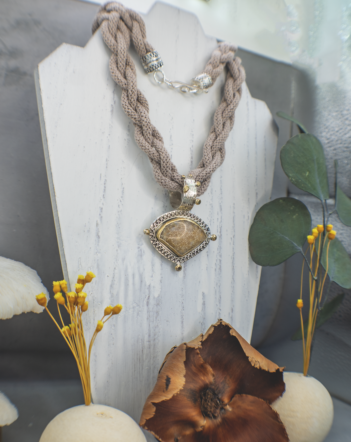 Fossil Coral Talisman Necklace III