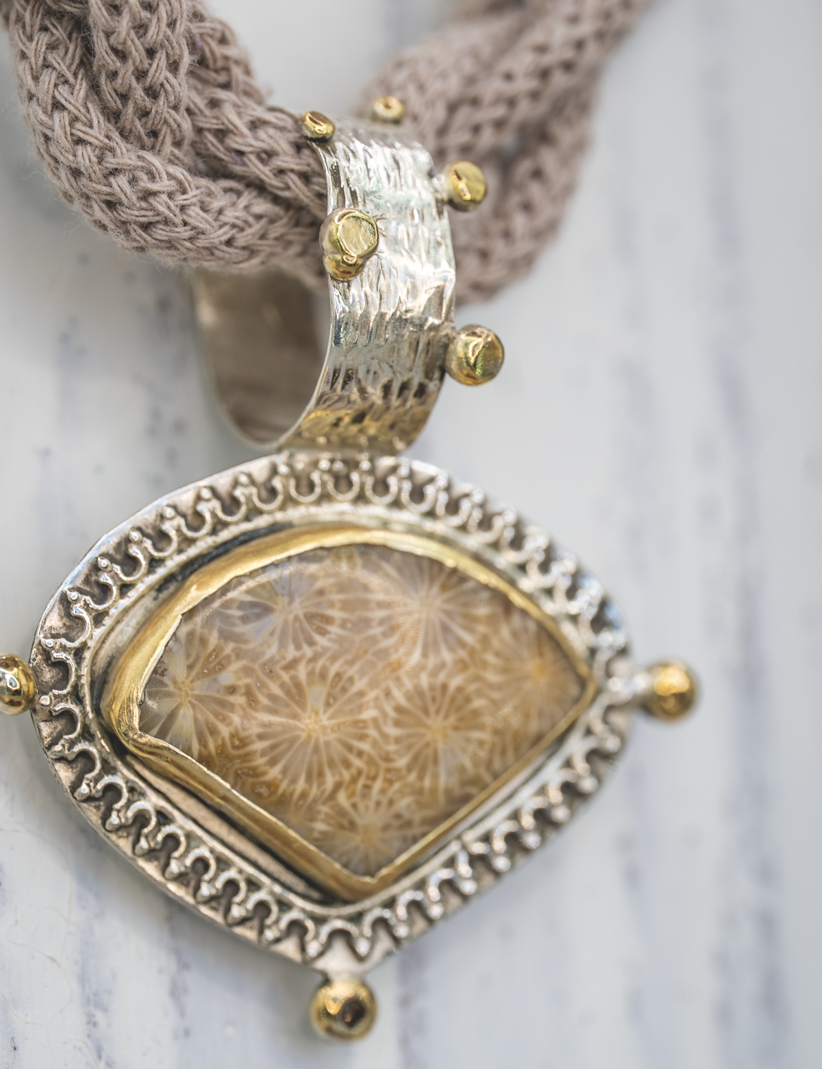 Fossil Coral Talisman Necklace III