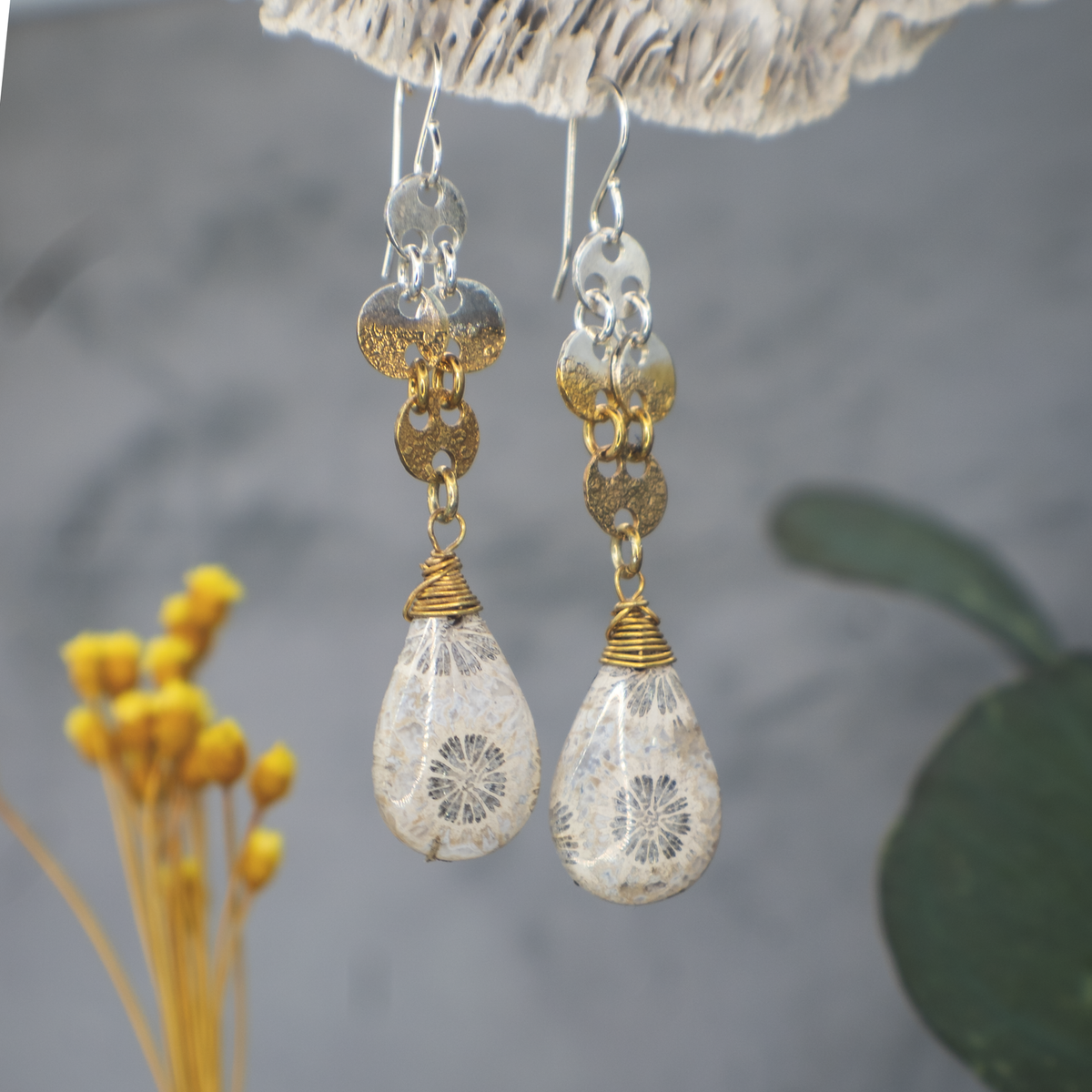 Fossil Meridian Earrings II