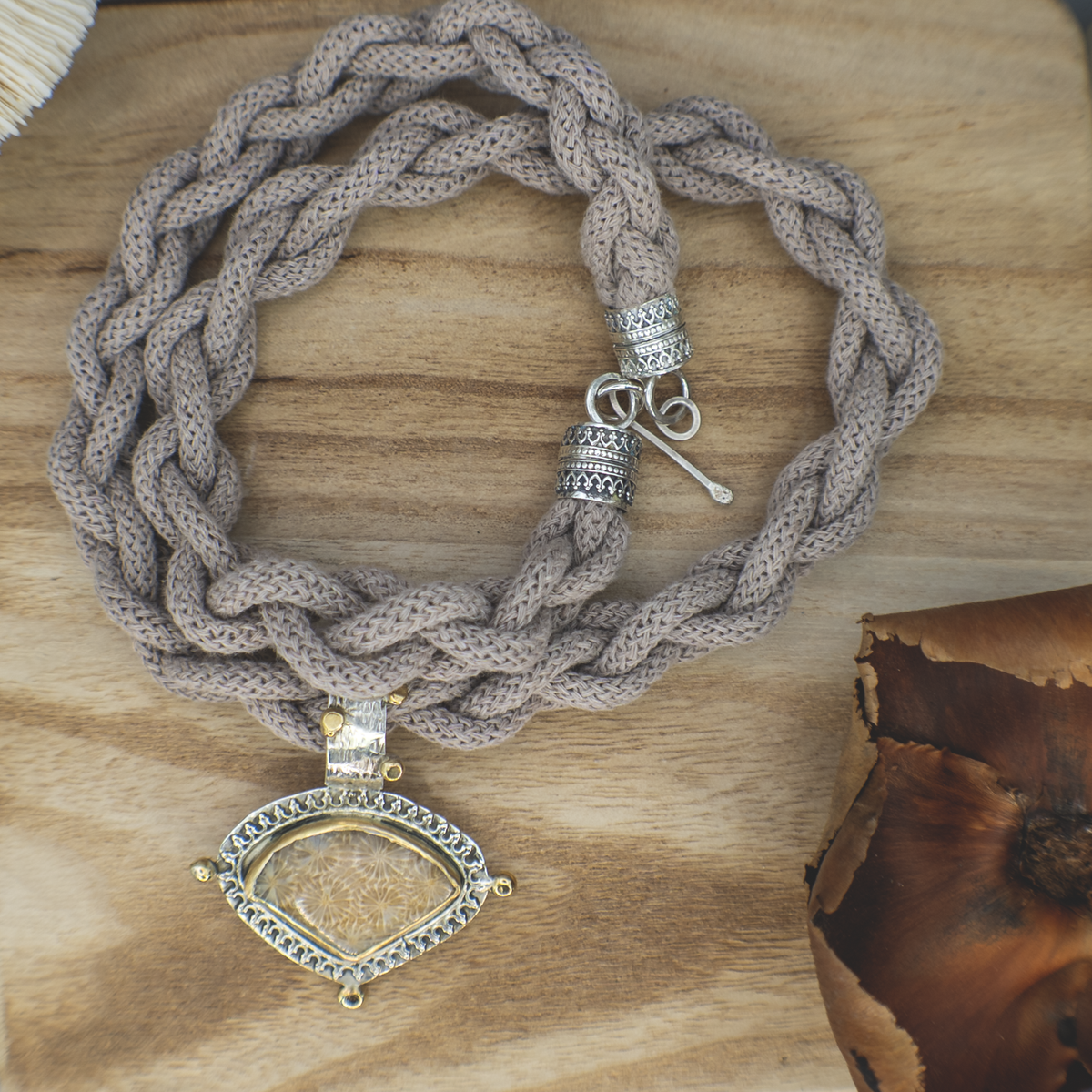 Fossil Coral Talisman Necklace III