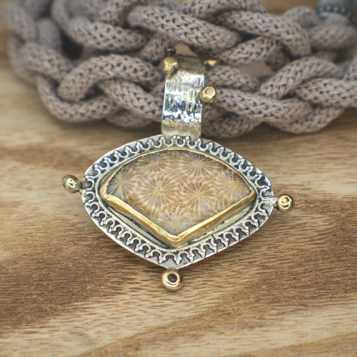 Fossil Coral Talisman Necklace III