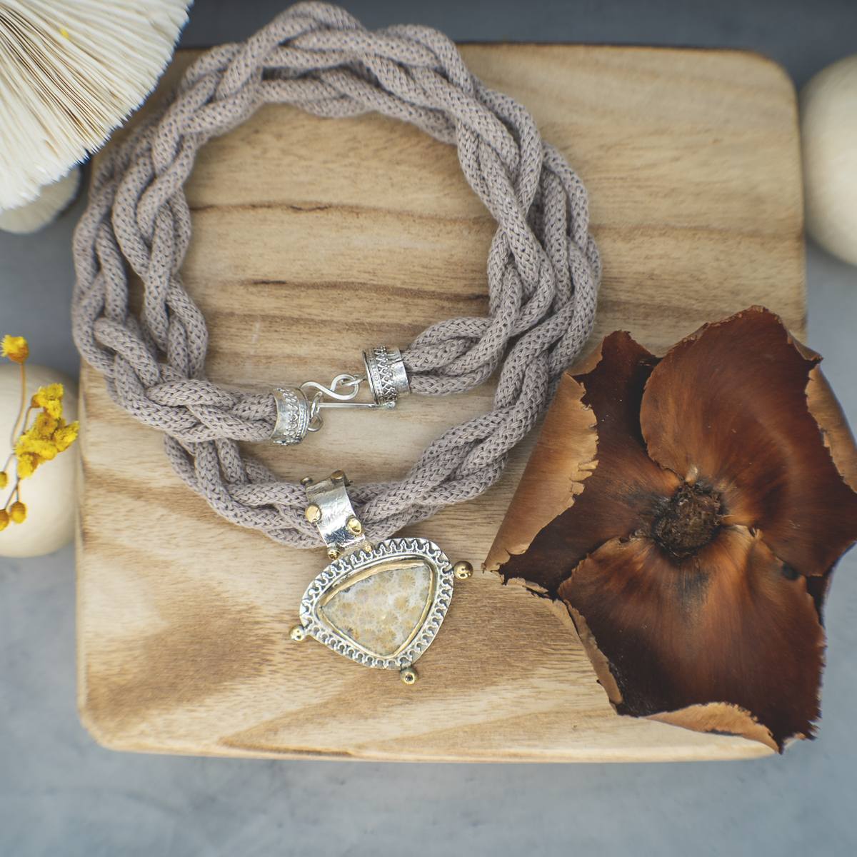 Fossil Coral Talisman Necklace I