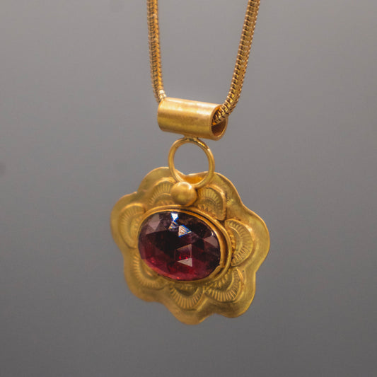 Desert Fire Necklace - 18k Gold Vermeil Tourmaline Necklace