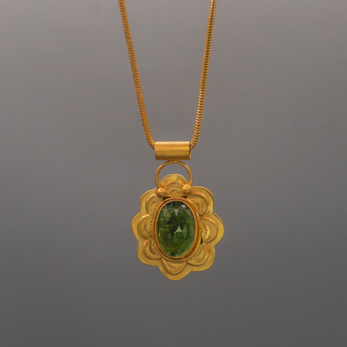 Desert Oasis Necklace - 18k Gold Vermeil Tourmaline Necklace