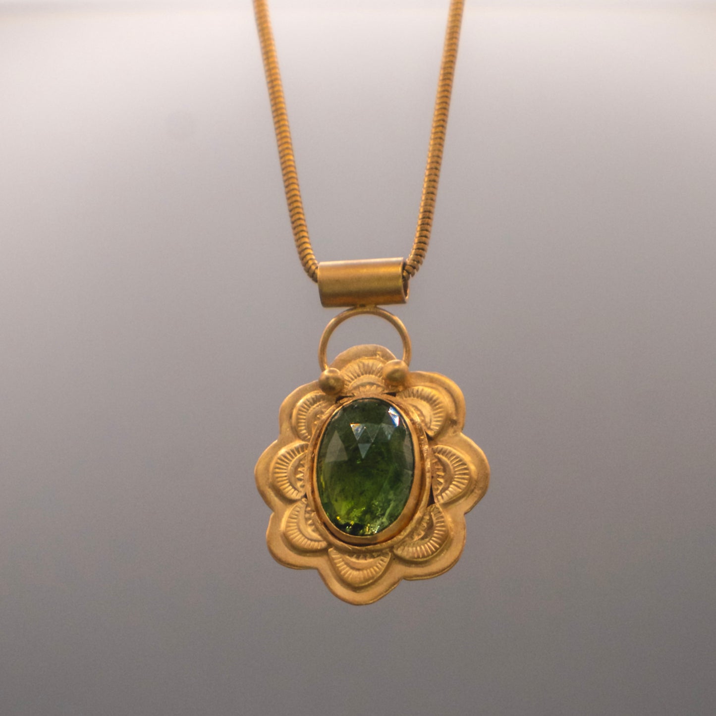 Desert Oasis Necklace - 18k Gold Vermeil Tourmaline Necklace