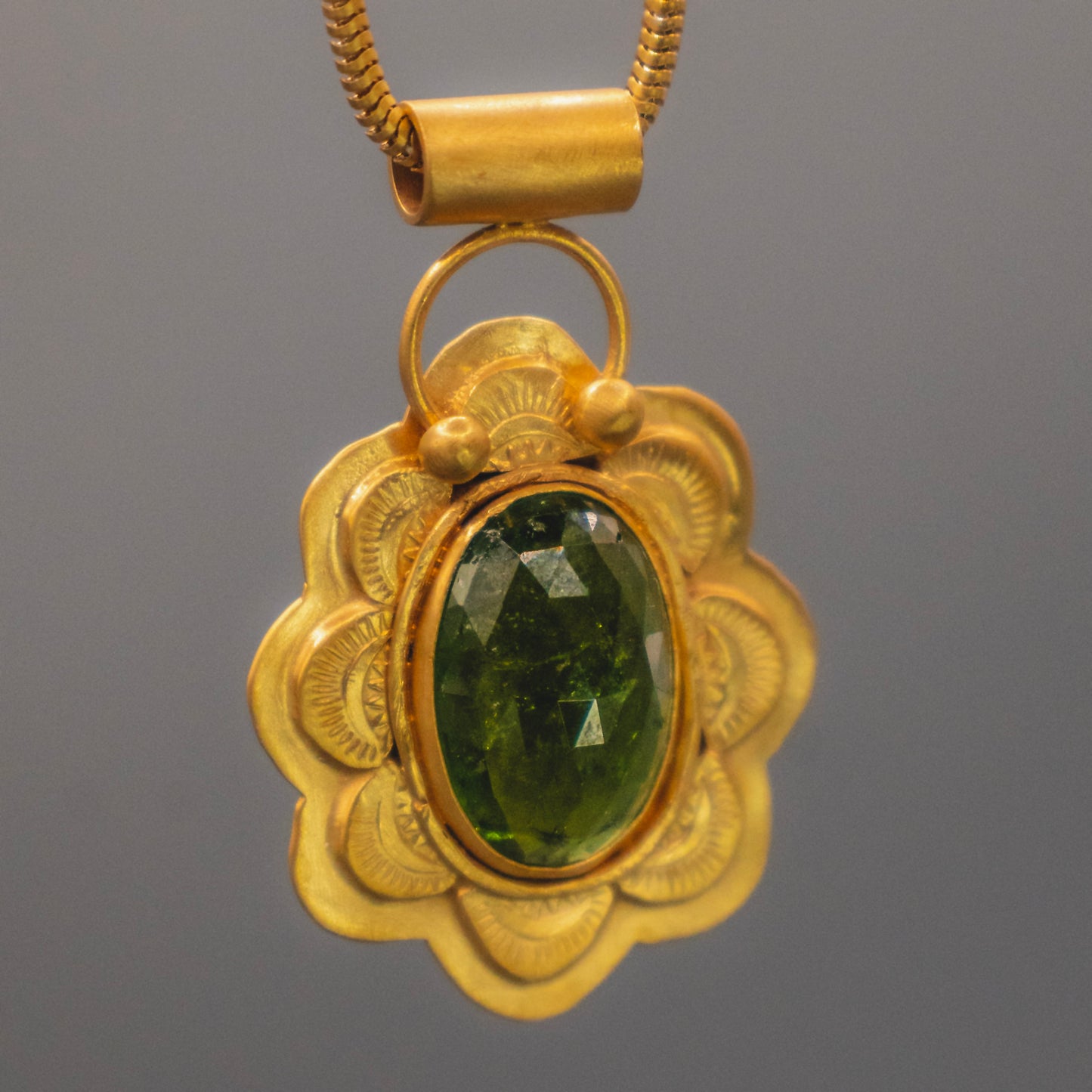 Desert Oasis Necklace - 18k Gold Vermeil Tourmaline Necklace