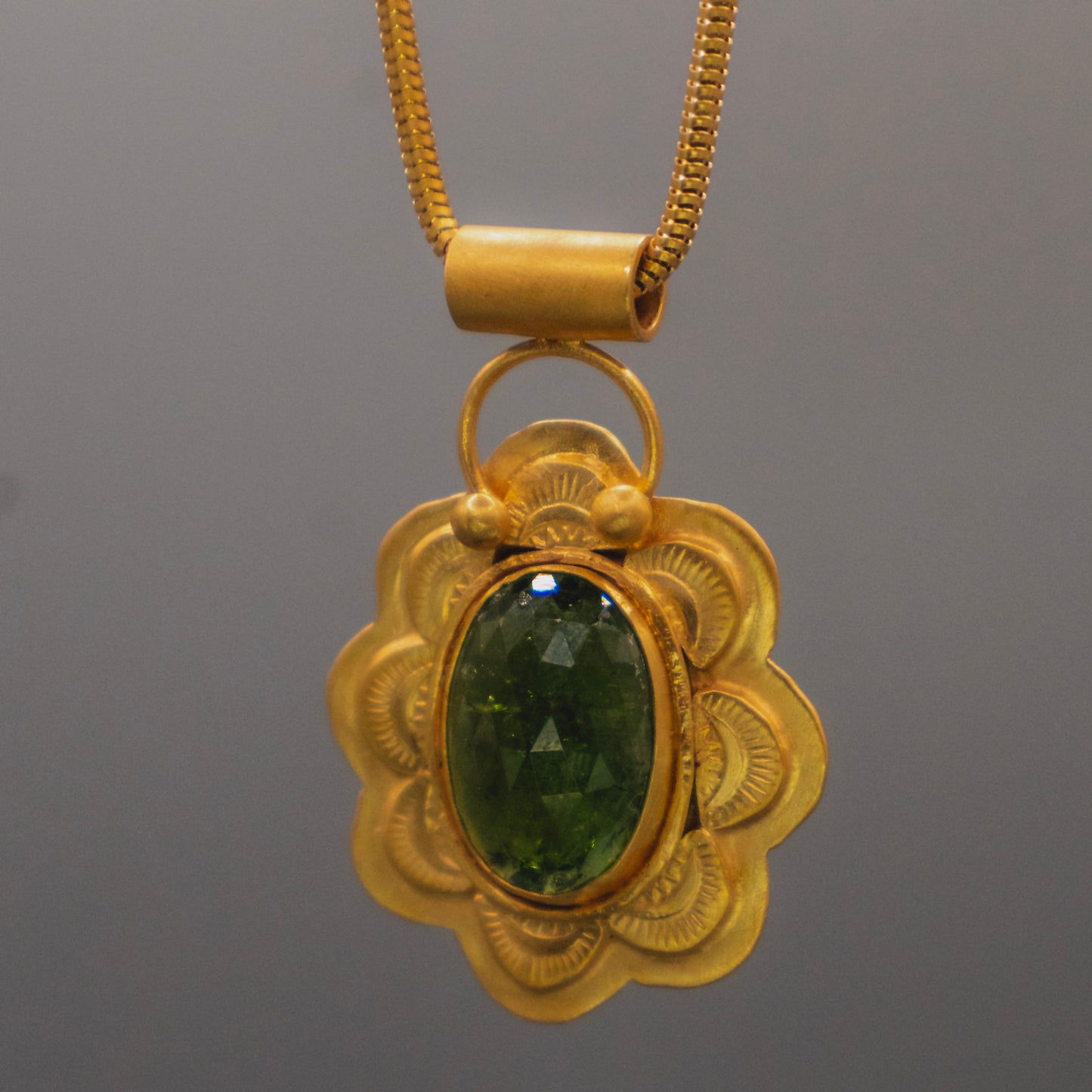 Desert Oasis Necklace - 18k Gold Vermeil Tourmaline Necklace