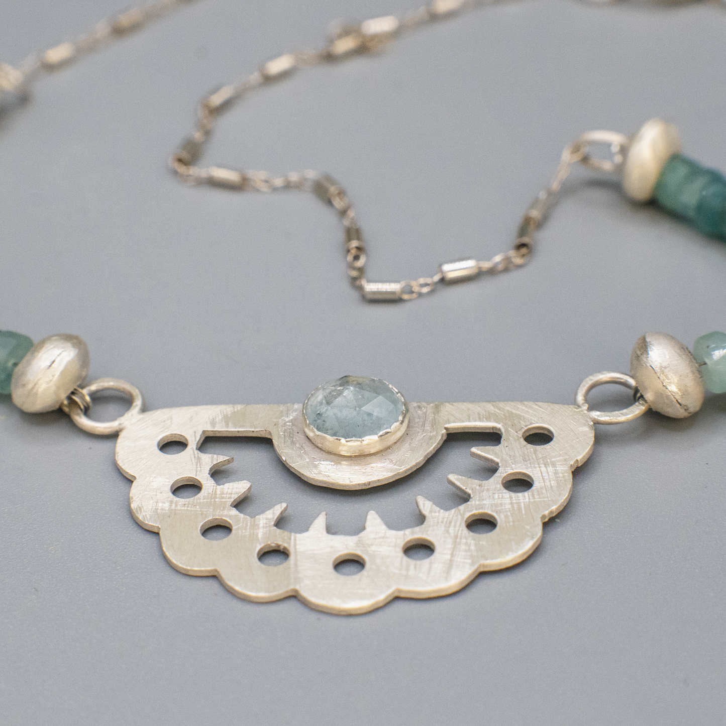 Ocean Star - Handmade Aquamarine Necklace in Silver