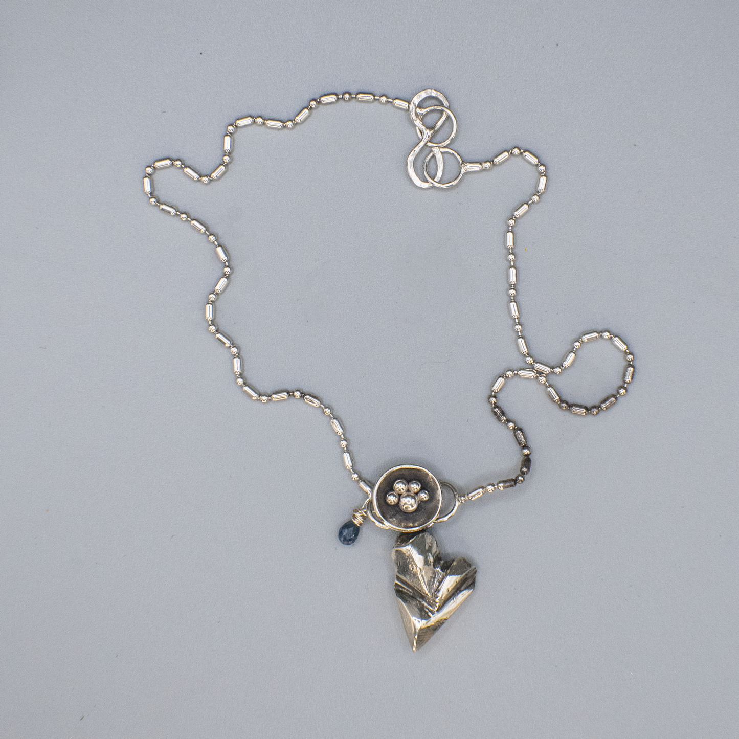 Rough Hearts - Hand-Carved Necklace in Silver or 18k Gold Vermeil