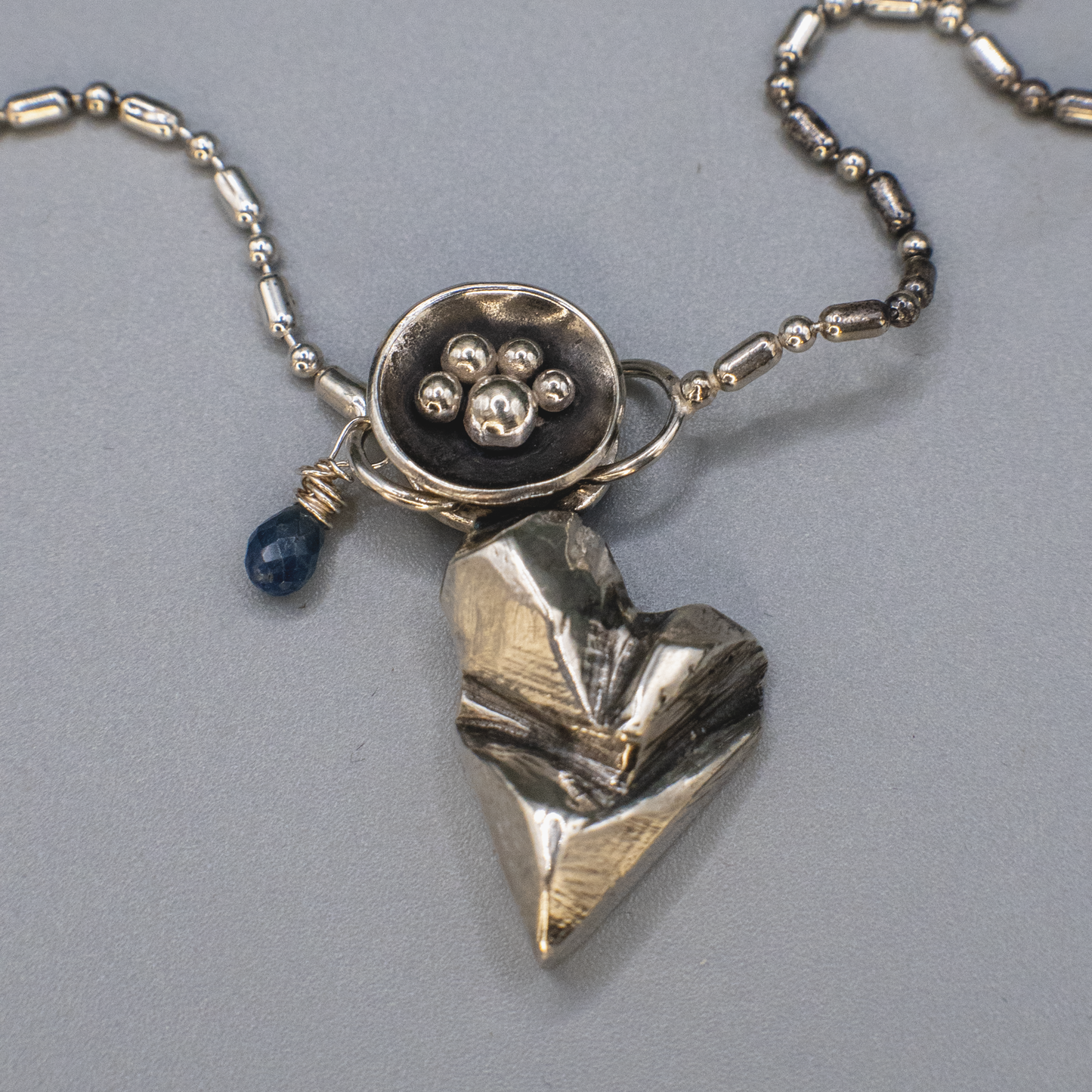 Rough Hearts - Hand-Carved Necklace in Silver or 18k Gold Vermeil