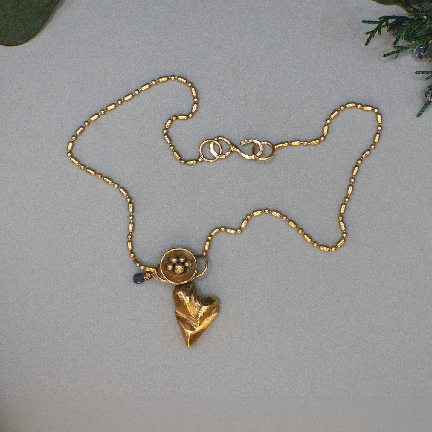 Rough Hearts - Hand-Carved Necklace in Silver or 18k Gold Vermeil