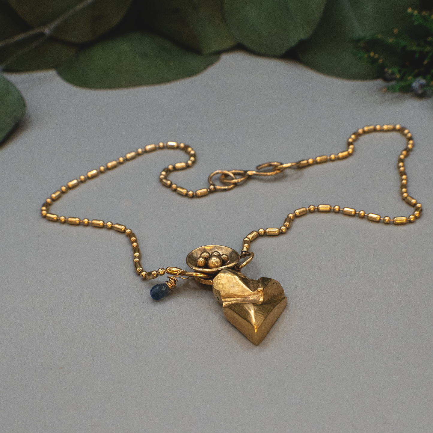 Rough Hearts - Hand-Carved Necklace in Silver or 18k Gold Vermeil