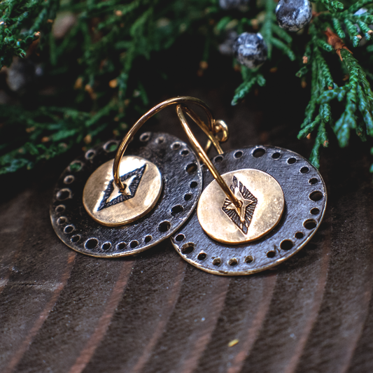 Aster Earrings - Handmade 18k Vermeil and Silver Earrings