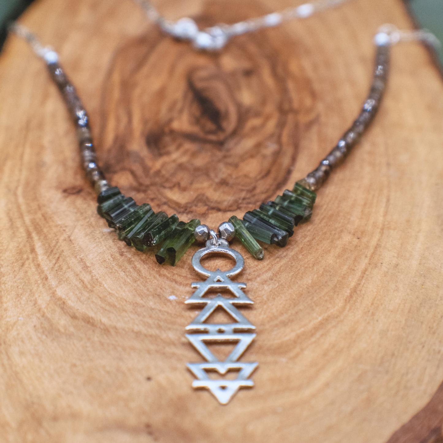 Alchemie Necklace II - Silver Gemstone Necklace with Alchemical Symbols