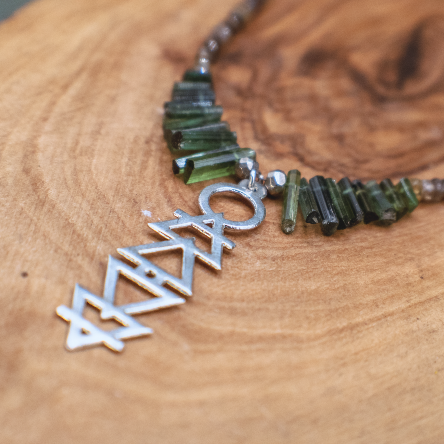 Alchemie Necklace II - Silver Gemstone Necklace with Alchemical Symbols