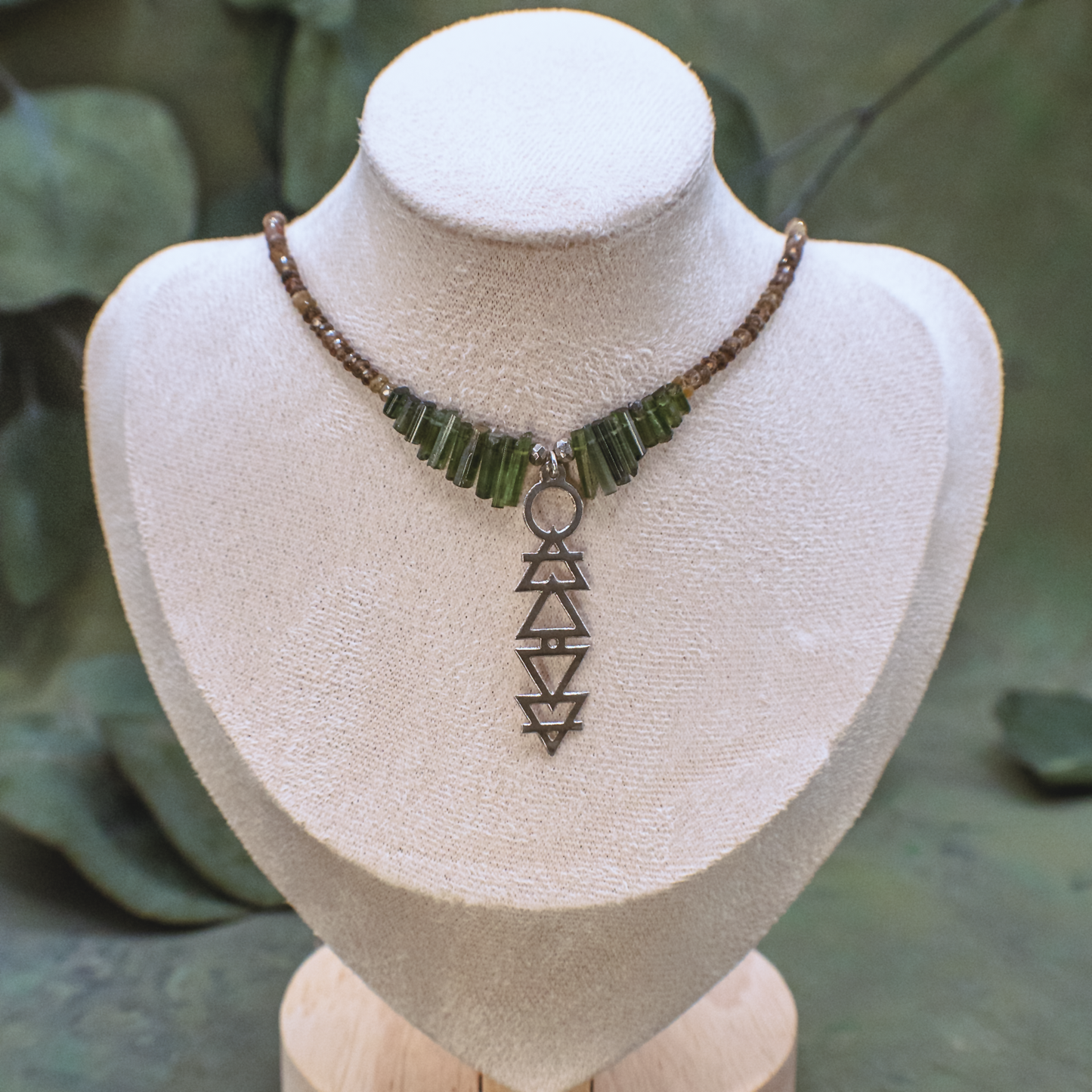 Alchemie Necklace II - Silver Gemstone Necklace with Alchemical Symbols