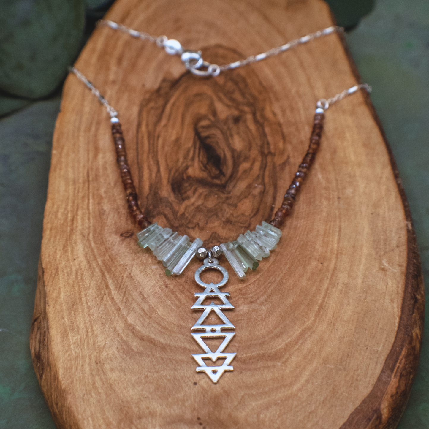 Alchemie Necklace III - Silver Gemstone Necklace with Alchemical Symbols