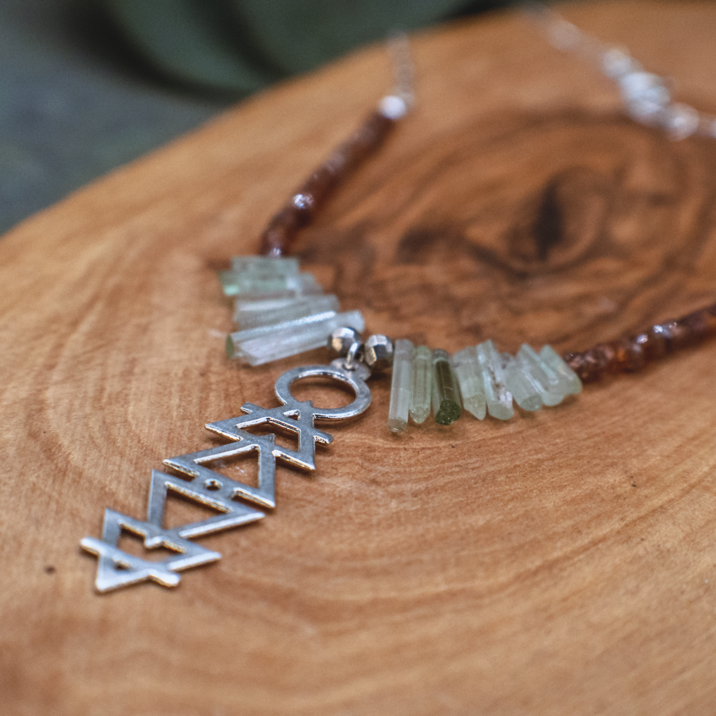 Alchemie Necklace III - Silver Gemstone Necklace with Alchemical Symbols