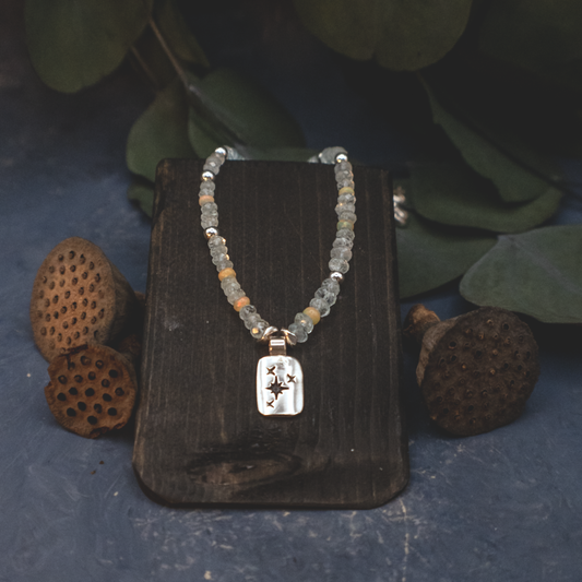 Starseed Aquamarine and Opal Necklace II