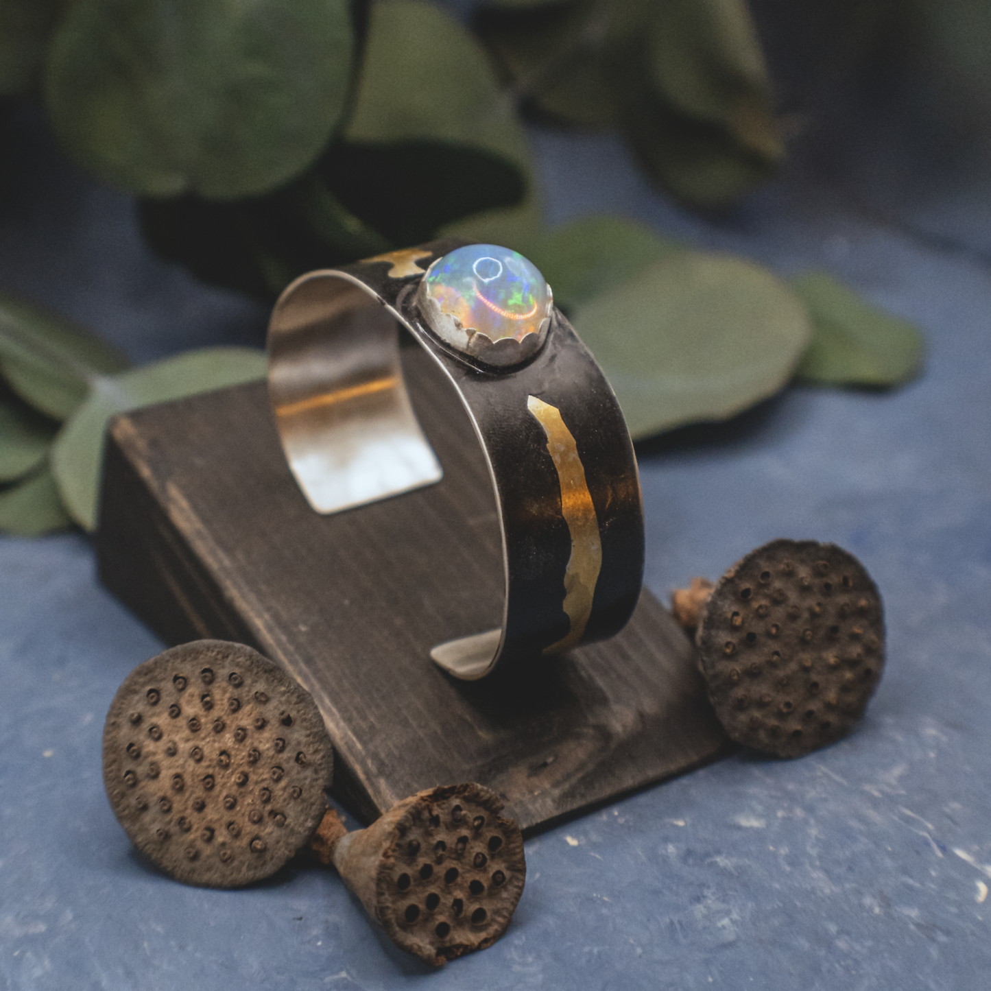 Jelly Opal Gold Painted Cuff