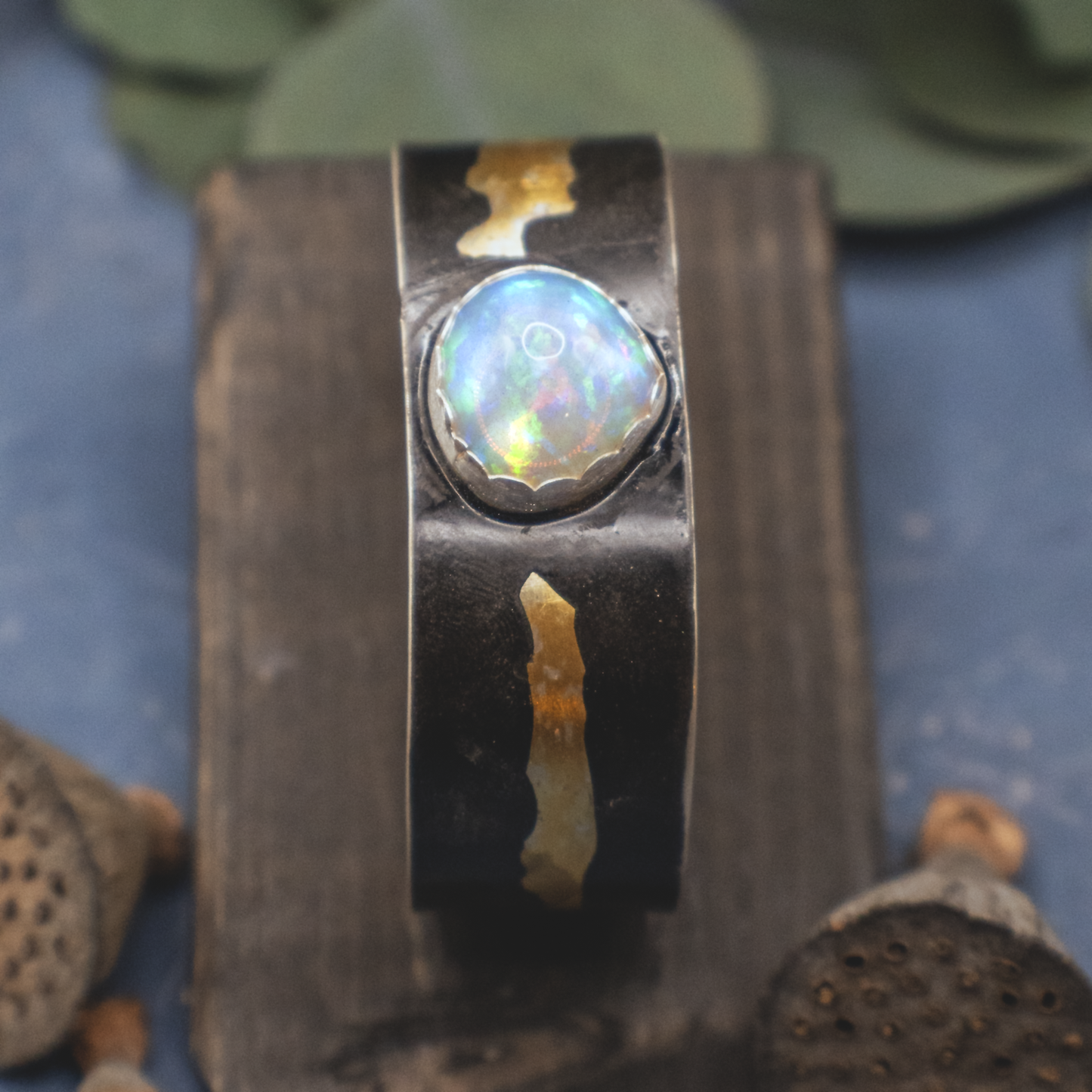 Jelly Opal Gold Painted Cuff