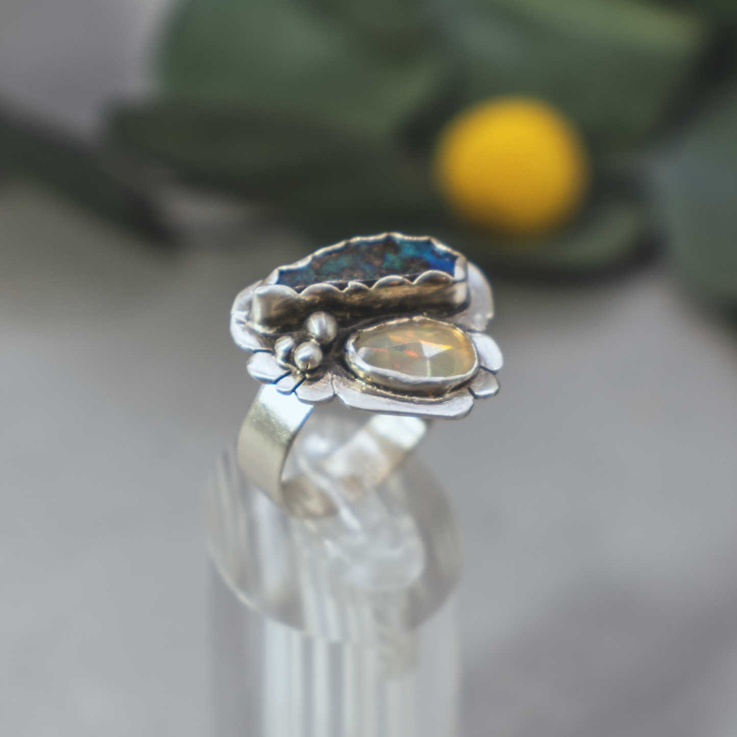 Healing Heart Ring - Opal and Silver Ring