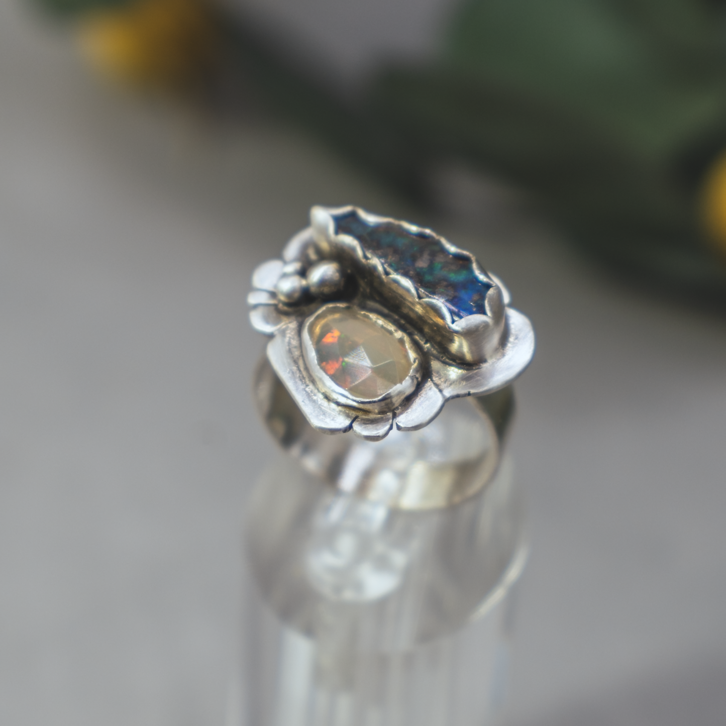 Healing Heart Ring - Opal and Silver Ring