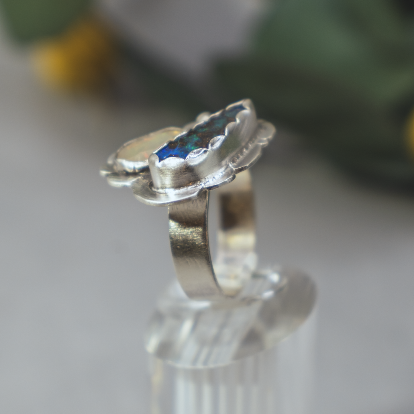 Healing Heart Ring - Opal and Silver Ring