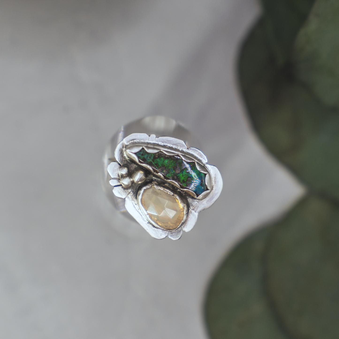 Healing Heart Ring - Opal and Silver Ring