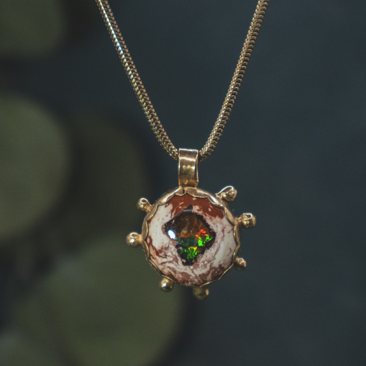 Firefly Necklace II -  Mexican Opal in 18k Gold Vermeil