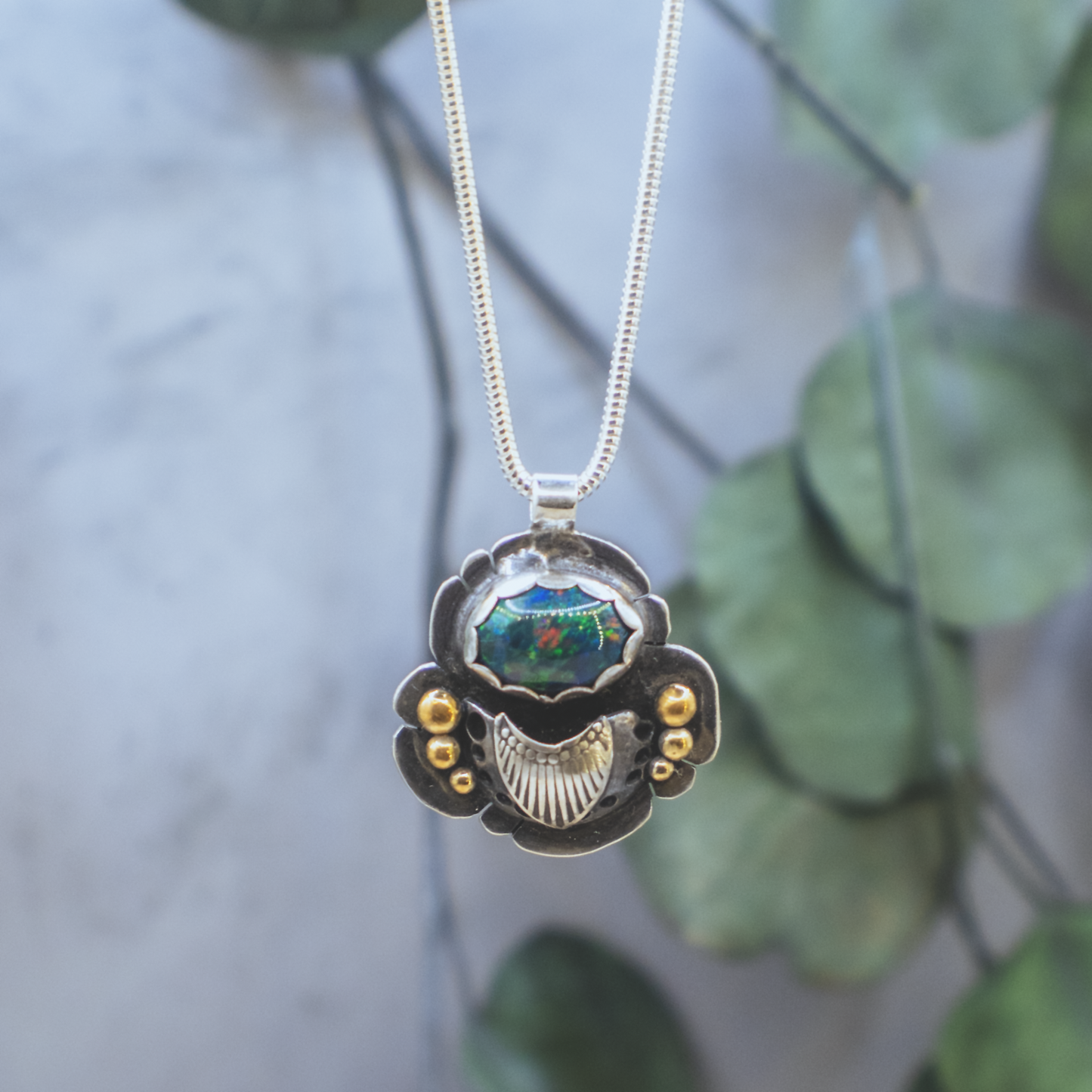 Opal Scarab Necklace I