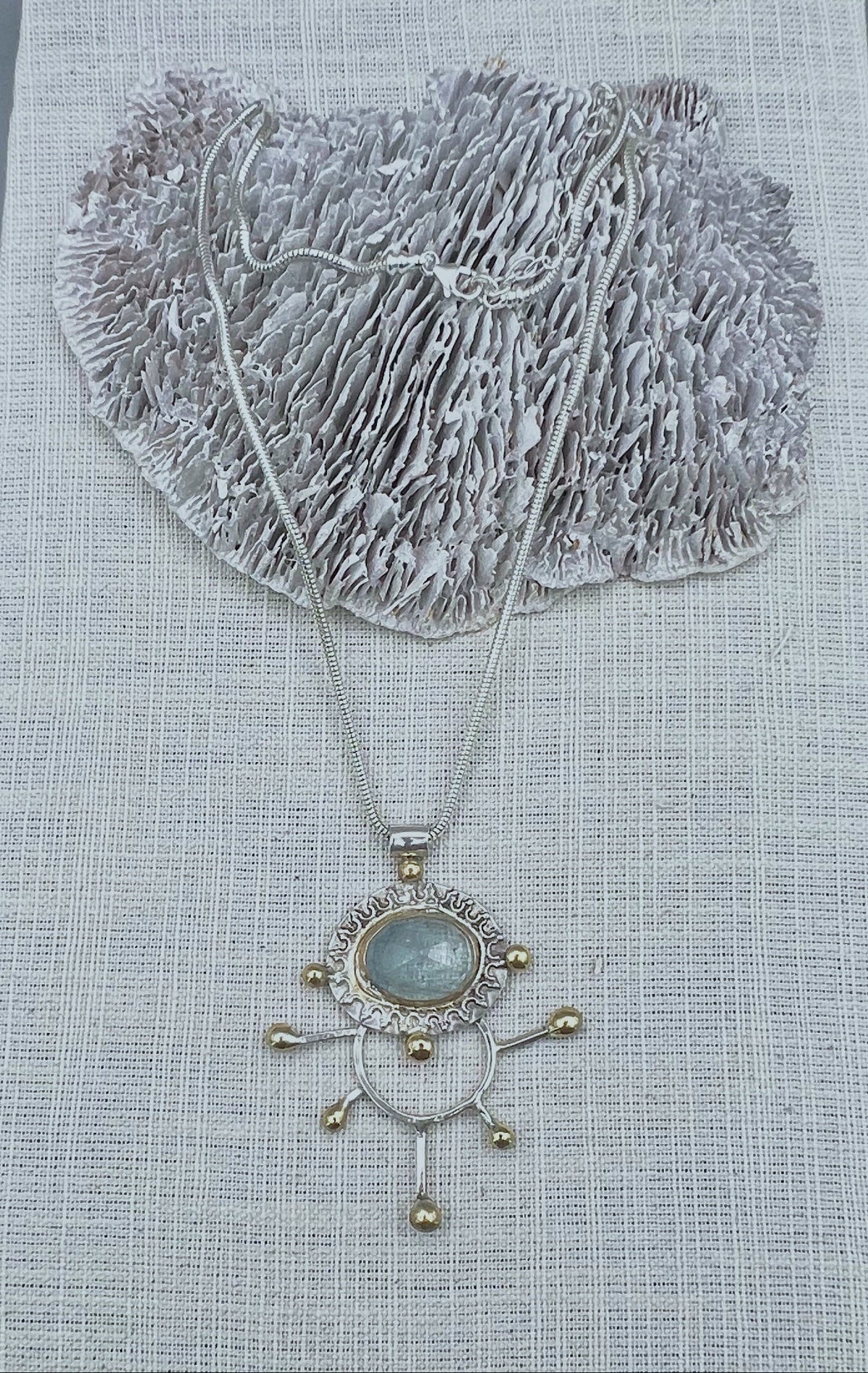 Prismatic Beacon Aquamarine Necklace III