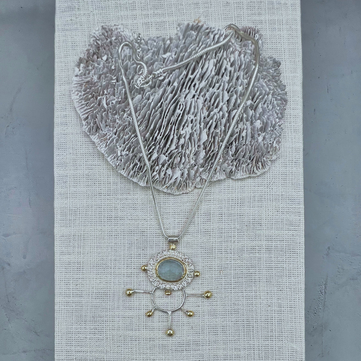 Prismatic Beacon Aquamarine Necklace II