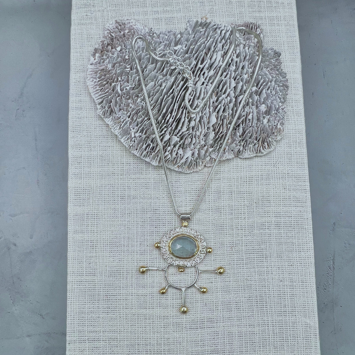 Prismatic Beacon Aquamarine Necklace II