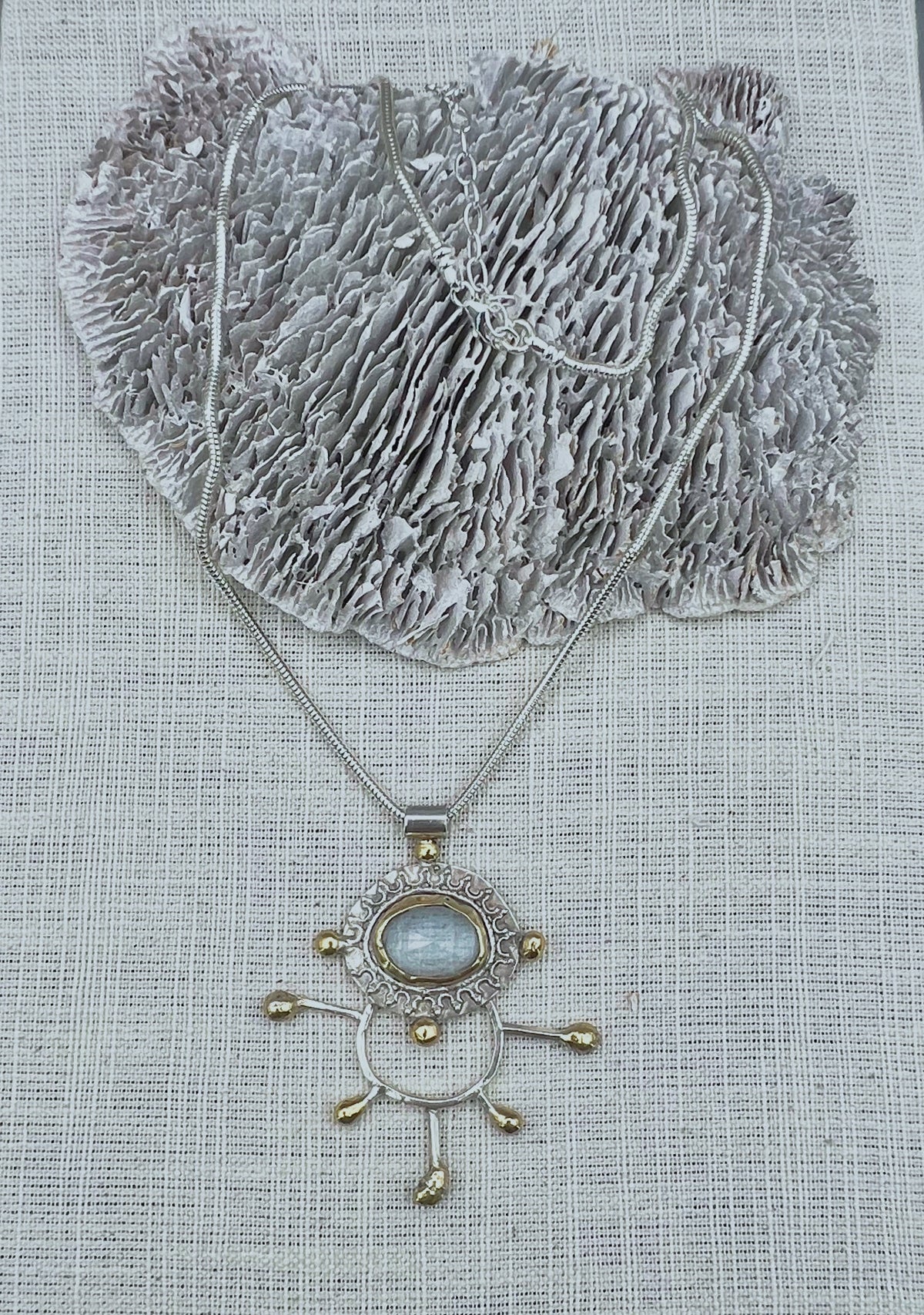 Prismatic Beacon Aquamarine Necklace I